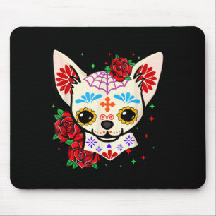 Chihuahua-Schädel Tag der Toten Zucker-Schädel-Hun Mousepad