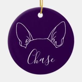 Chihuahua-Schmuck (Pfotenabdrücke) Keramik Ornament