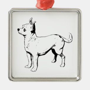 Chihuahua-Schoßhund Silbernes Ornament
