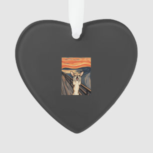 Chihuahua-Schrei-Expressionist-Hundekunst_1 Ornament