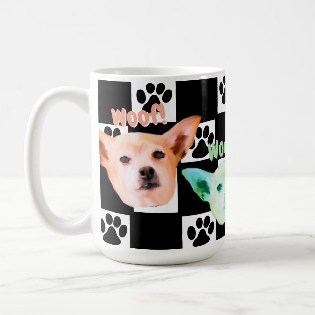 Chihuahua schwarz und weiß kaffeetasse (Links)