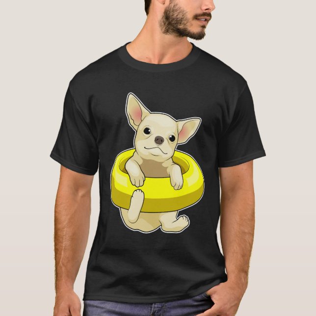 Chihuahua Schwimmbad Lifebuoy T-Shirt (Vorderseite)