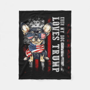 Chihuahua, selbst mein Hund liebt Trump lustig Fleecedecke