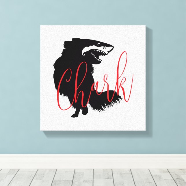 Chihuahua + Shark = Chark Leinwanddruck (Insitu (Holzboden))