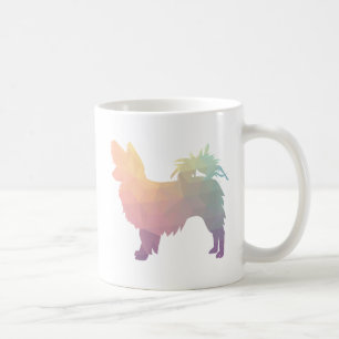 Chihuahua Silhouette mit farbenfrohen geometrische Kaffeetasse