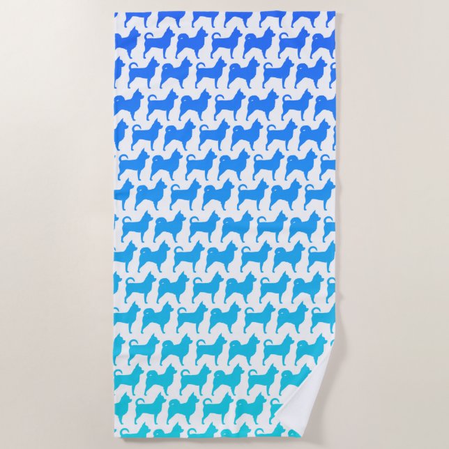 Chihuahua Silhouette Pattern Strandtuch (Vorderseite)