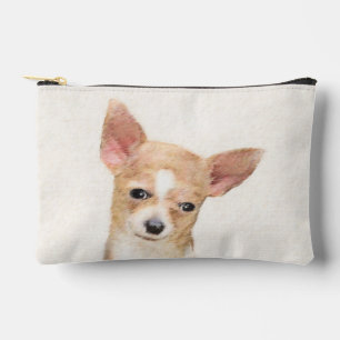 Chihuahua Smooth Coat Malerei Original Hunde Kunst Zubehörtasche