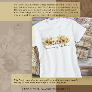 Chihuahua Sonnenblumen Hund Aquarellblume T-Shirt