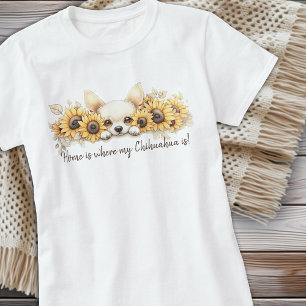 Chihuahua Sonnenblumen Hund Aquarellblume T-Shirt