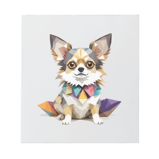 Chihuahua spielerisch Adorable Fun Animal Colorful Notizblock (Vorderseite)