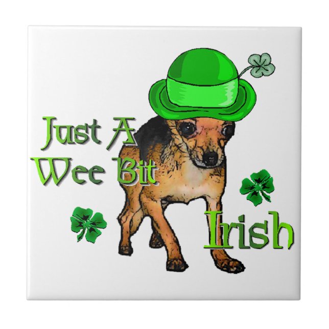 Chihuahua St Patrick's Day Fliese (Vorderseite)