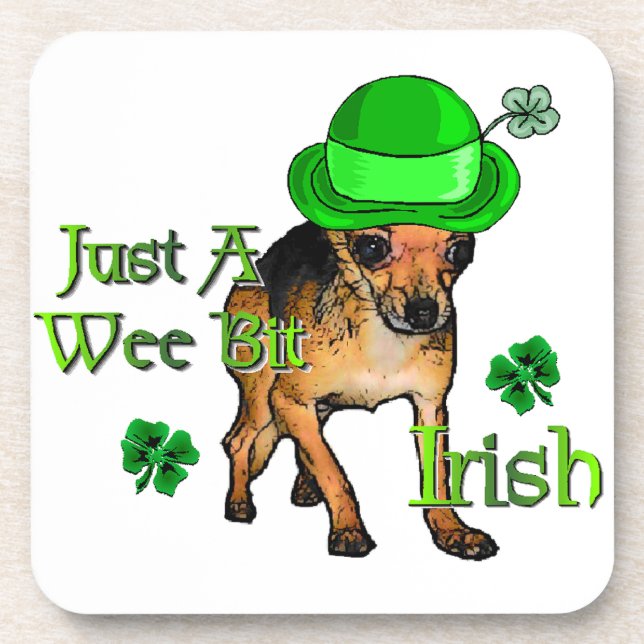 Chihuahua St Patrick's Day Getränkeuntersetzer (Vorderseite)