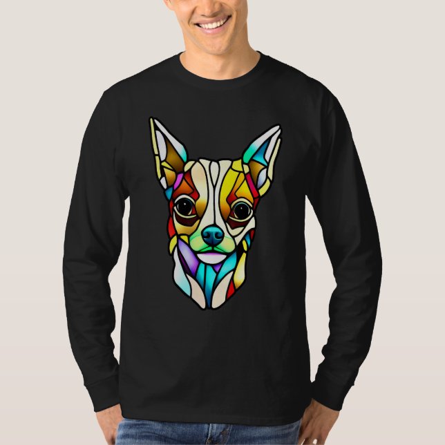 Chihuahua - Stained Glass Pop Art_3 T-Shirt (Vorderseite)