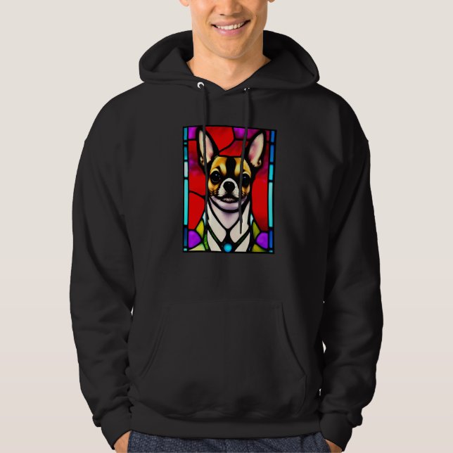 Chihuahua - Stained Glass Pop Art Premium_2 Hoodie (Vorderseite)