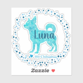 Chihuahua Sticker - Personalisiertes Pastel-blaues