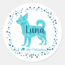 Chihuahua Sticker - Personalisiertes Pastel-blaues