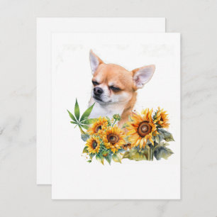 Chihuahua Sunblumen Just Sprichwort Hi Grußkarte Mitteilungskarte