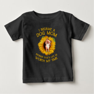 Chihuahua Sunflower Dog Mom Dog Lover Sayings Gift Baby T-shirt