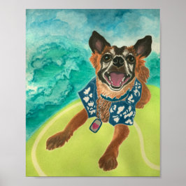 Chihuahua Surfing Poster