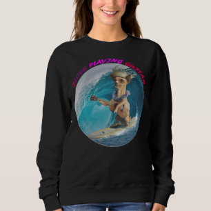 Chihuahua Surfing spielt schöne Gitarrenkletter Sweatshirt