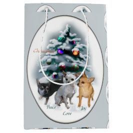 Chihuahua Trio Christmas Mittlere Geschenktüte