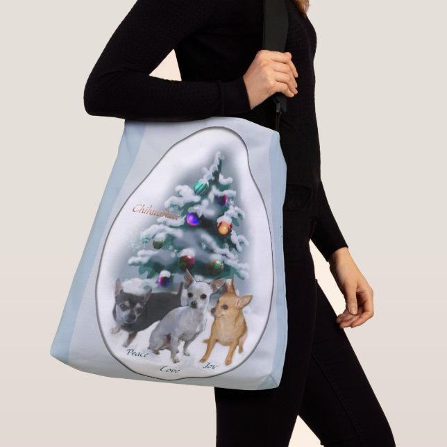 Chihuahua Trio Christmas Tragetaschen Mit Langen Trägern (Von Nahem)
