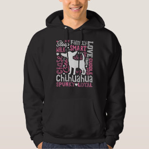 Chihuahua Typografie für Männer Frauen Jungen Mädc Hoodie