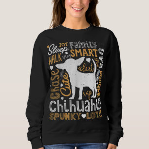 Chihuahua Typografie Word Funny Dog Lover Geschenk Sweatshirt