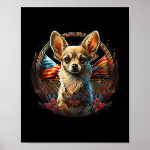 Chihuahua Ukraine Frieden Und Liebe Flagge Hilfe H Poster
