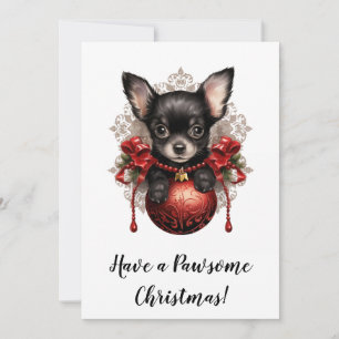 Chihuahua und Bauble Weihnachtskarte Feiertagskarte