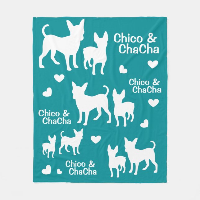 Chihuahua und Chorkie Fleecedecke (Vorderseite)