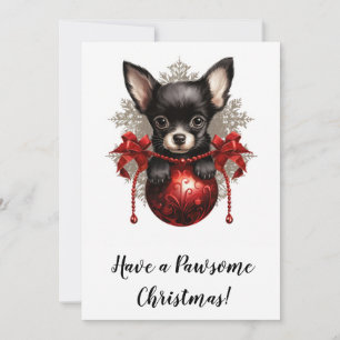 Chihuahua und Christbaumanhänger-Weihnachtskarte Feiertagskarte