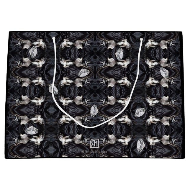 Chihuahua und Diamanten Große Geschenktüte (Vorderseite)