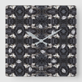 Chihuahua und Diamanten Quadratische Wanduhr
