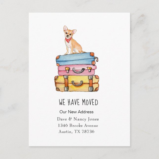 Chihuahua- und Gepäcktransporte Ankündigung Postka Postkarte (Vorderseite)