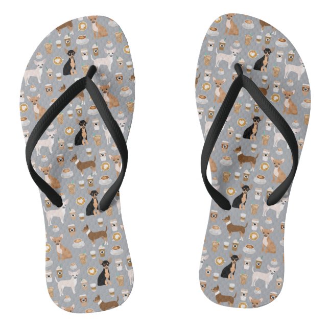 Chihuahua und Kaffee-Schuhe Flip Flops (Fußbett)