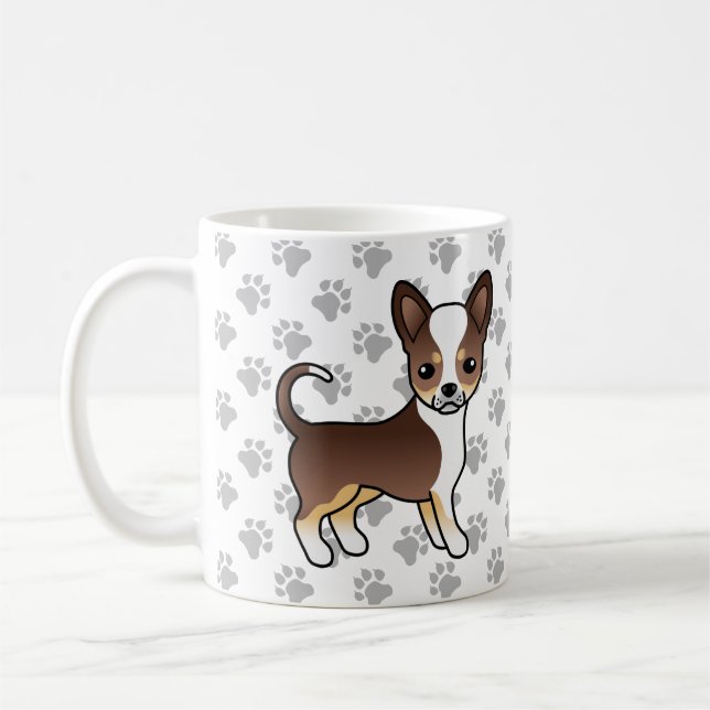 Chihuahua und Paws mit Schokolade Kaffeetasse (Links)