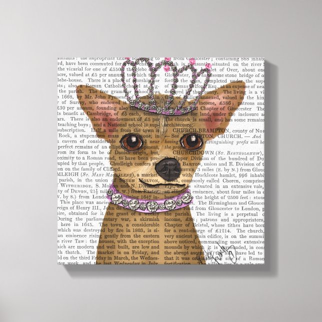 Chihuahua und Tiara Leinwanddruck (Vorderseite)