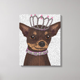 Chihuahua und Tiara Leinwanddruck
