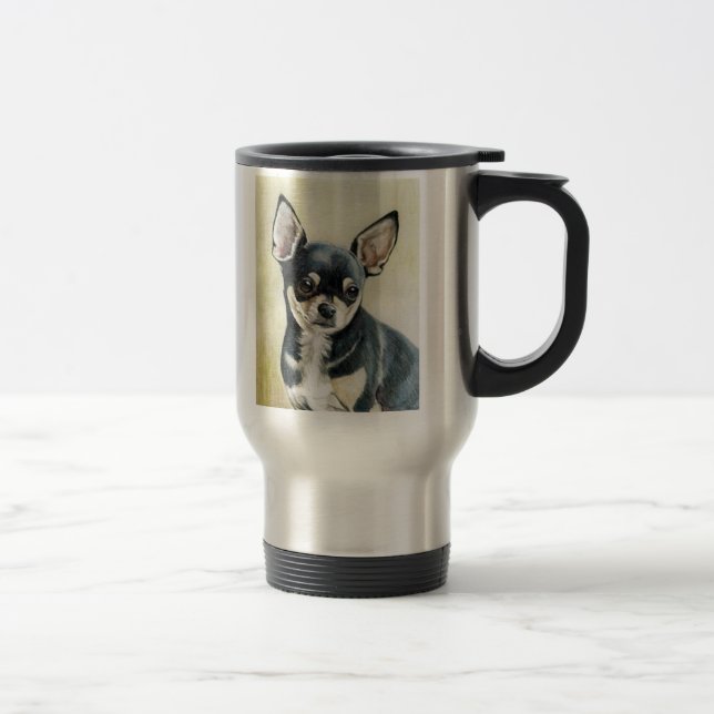 Chihuahua-ursprüngliche Hundekunst-Reise-Tasse Reisebecher (Rechts)