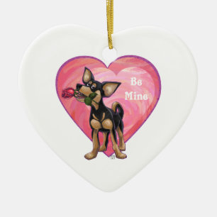 Chihuahua-Valentinstag Keramik Ornament