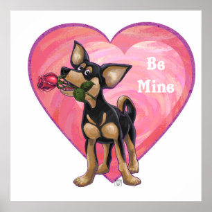 Chihuahua-Valentinstag Poster