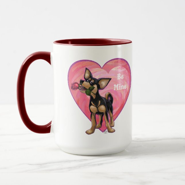 Chihuahua-Valentinstag Tasse (Links)