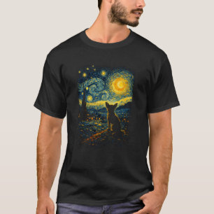 Chihuahua Van Gogh Sternennacht für Mama Papa Hund T-Shirt