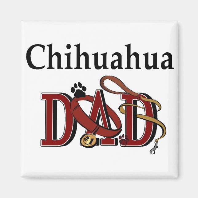 Chihuahua VATER Geschenke Magnet (Vorne)