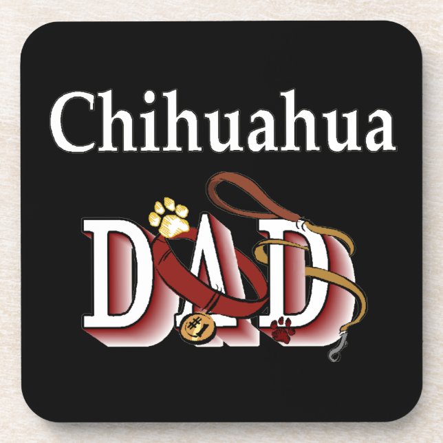 Chihuahua Vater Getränkeuntersetzer (Vorderseite)