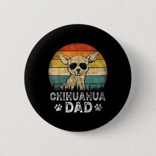 Chihuahua Vater Hund liebt Vatertag T-Shirt Button