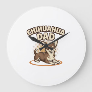 Chihuahua-Vater Vintage-Gravur Hunde-Liebhaber Des Große Wanduhr