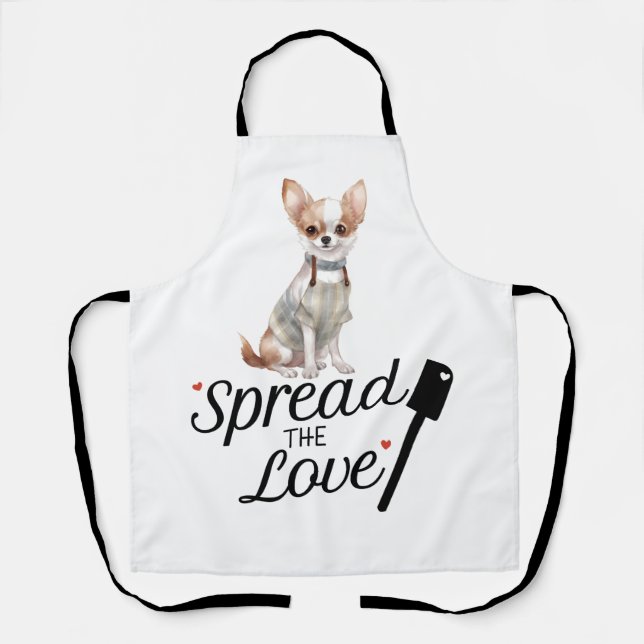 Chihuahua verbreitete die Liebe Schürze (Vorderseite)