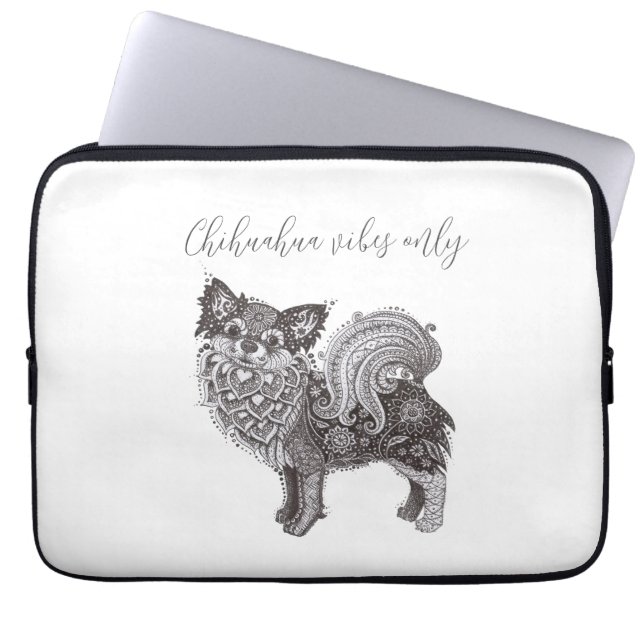 Chihuahua Vibes Neoprene Laptop Sleeve 13 inch (Vorderseite)